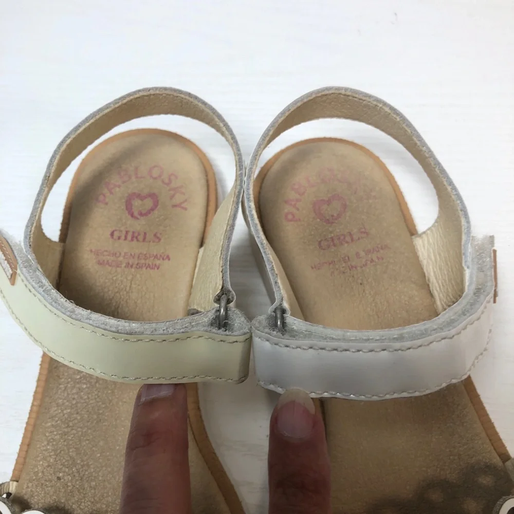 Pablosky Superflex  White Sandals Girls Size 36/ US 3 Strap